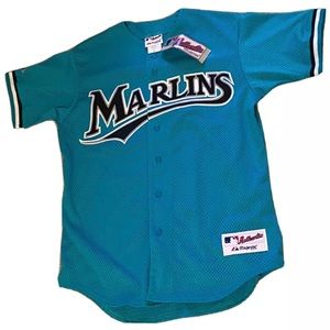 Florida Marlins Men's Medium Mesh Jersey Majestic Authentic Made in the USA.